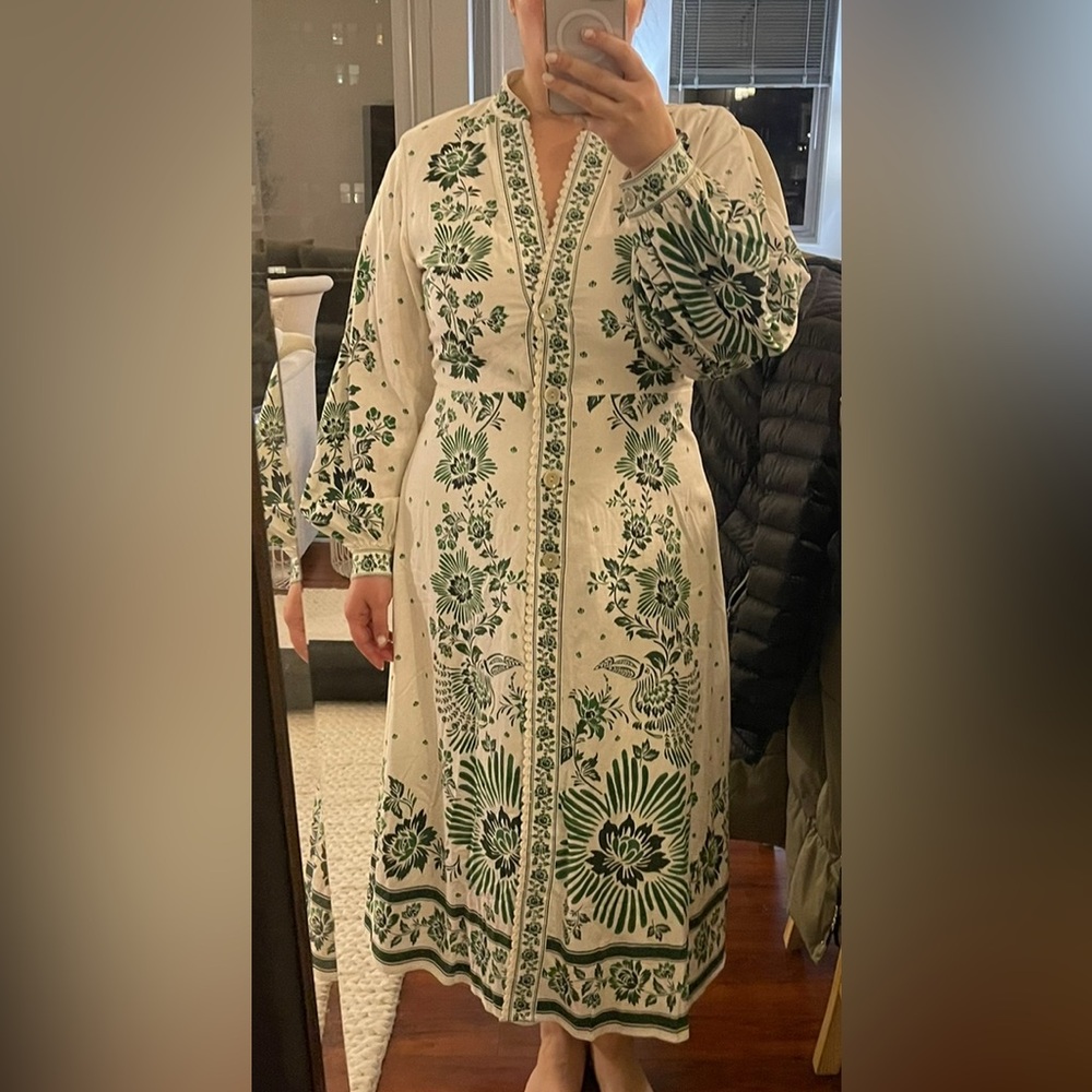 Christian Lacroix Long Sleeve Linen Blend Shirtdress L - Picture 5 of 5